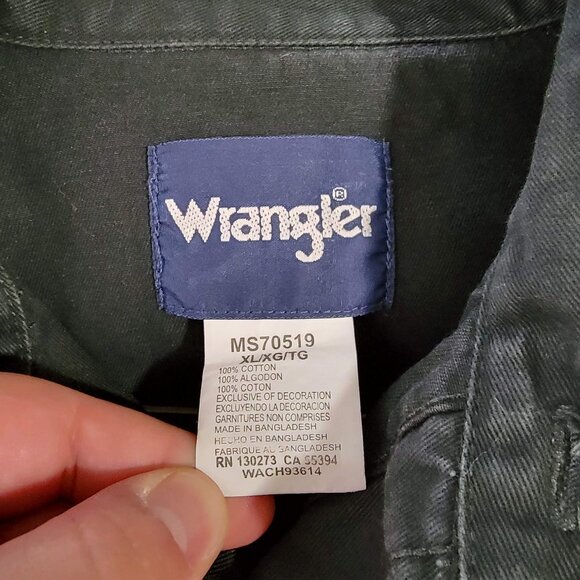 XL BLACK WRANGLER PEARL SNAP - Picture 3 of 3